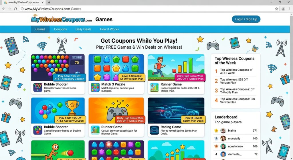 www MyWirelessCoupons.com Games